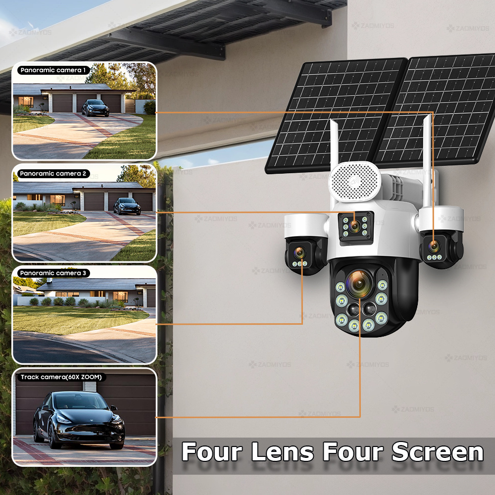 4 Lens Outdoor 360° Surveillan - Garden Camera 评论和价格
