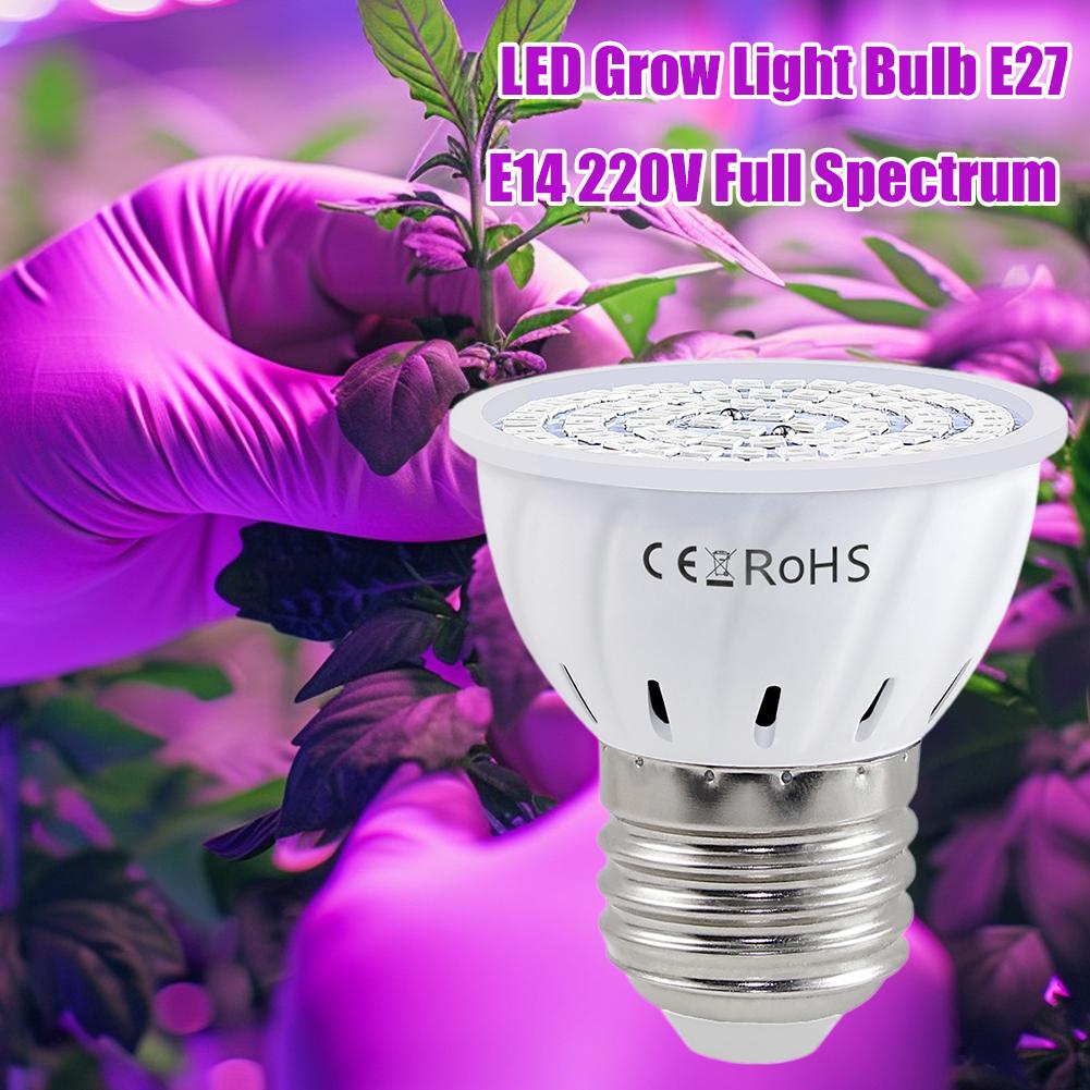 LED Grow Bulb E27 60 80LEDs Fu - Plant Grow Light Full Spectrum 评论和价格