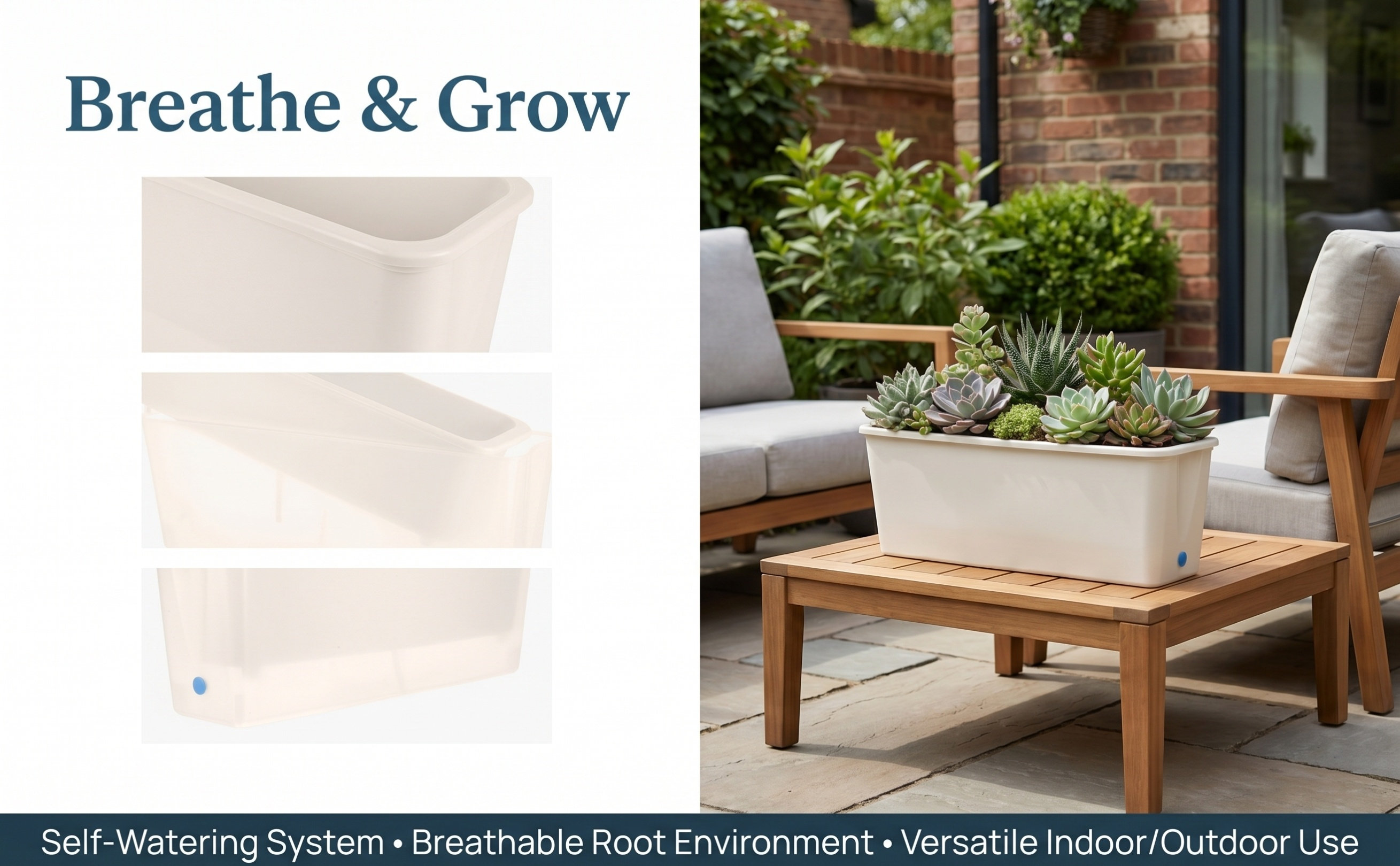 Rectangle Self Watering Narrow - Self Watering Planter 评论和价格